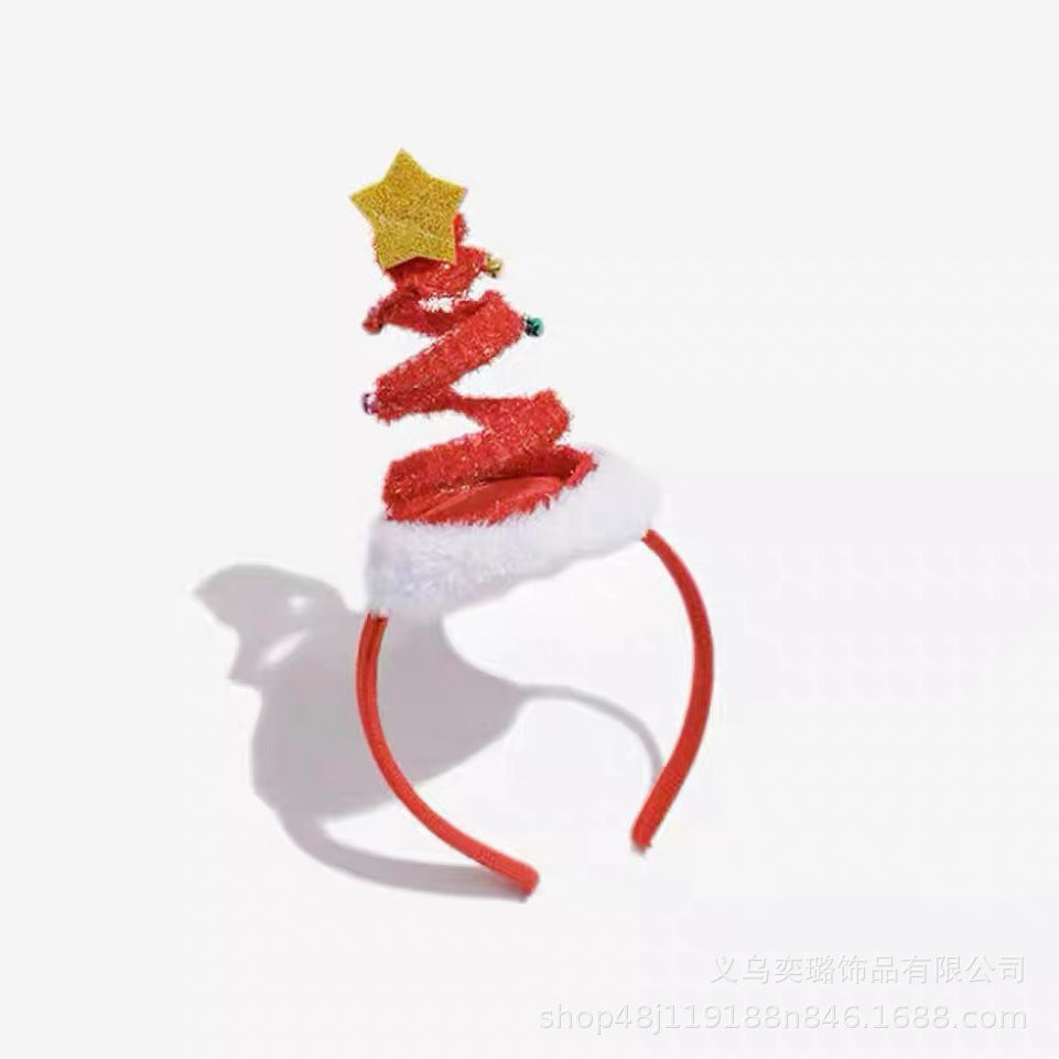 Wholesale Christmas Antlers Sparkling Pink Silver Ball Headband